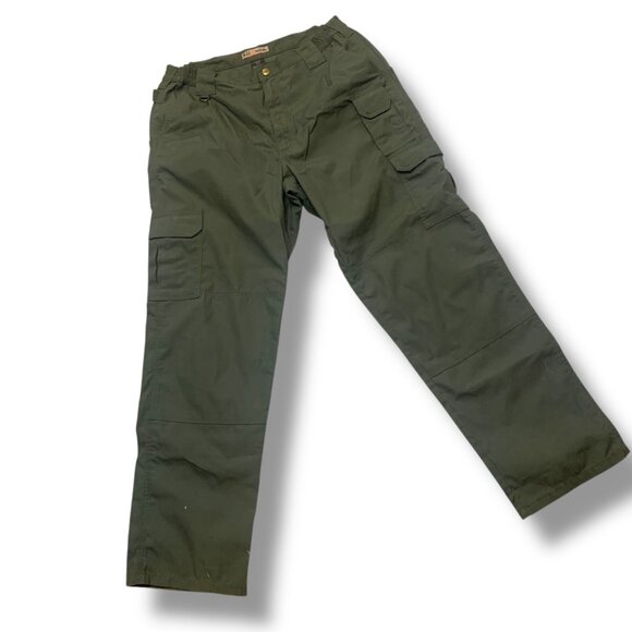 5.11 Tactical Men's Green Ripstop Cargo Pants Sz 32x32 Durable Outdoor Work Wear - Picture 3 of 11